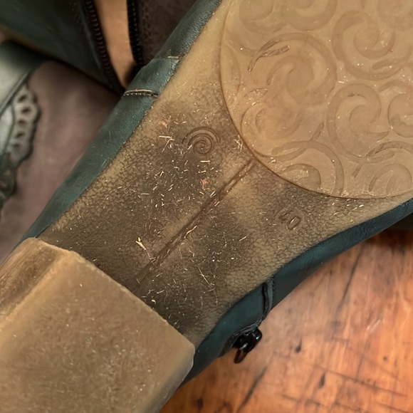 Pre-loved teal leather and grey suede Porto-fino boots - Picture 8 of 11